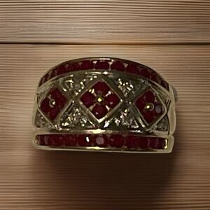 Vintage Alwand Vahan 14K Yellow Gold Ruby & Diamond Cigar Ring – Size 6.5